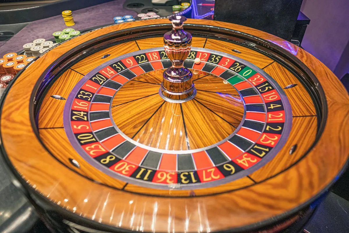 Roulette kolo v igralnem prostoru